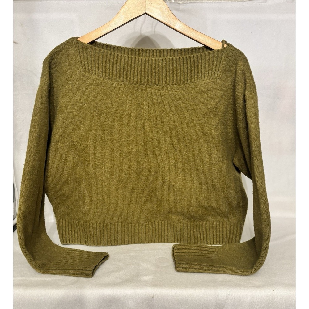 & Other Stories Green Off-the-Shoulder Sweater Size S